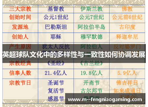 英超球队文化中的多样性与一致性如何协调发展 英超球队文化中的多样性与一致性如何协调发展