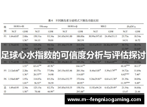 足球心水指数的可信度分析与评估探讨 足球心水指数的可信度分析与评估探讨